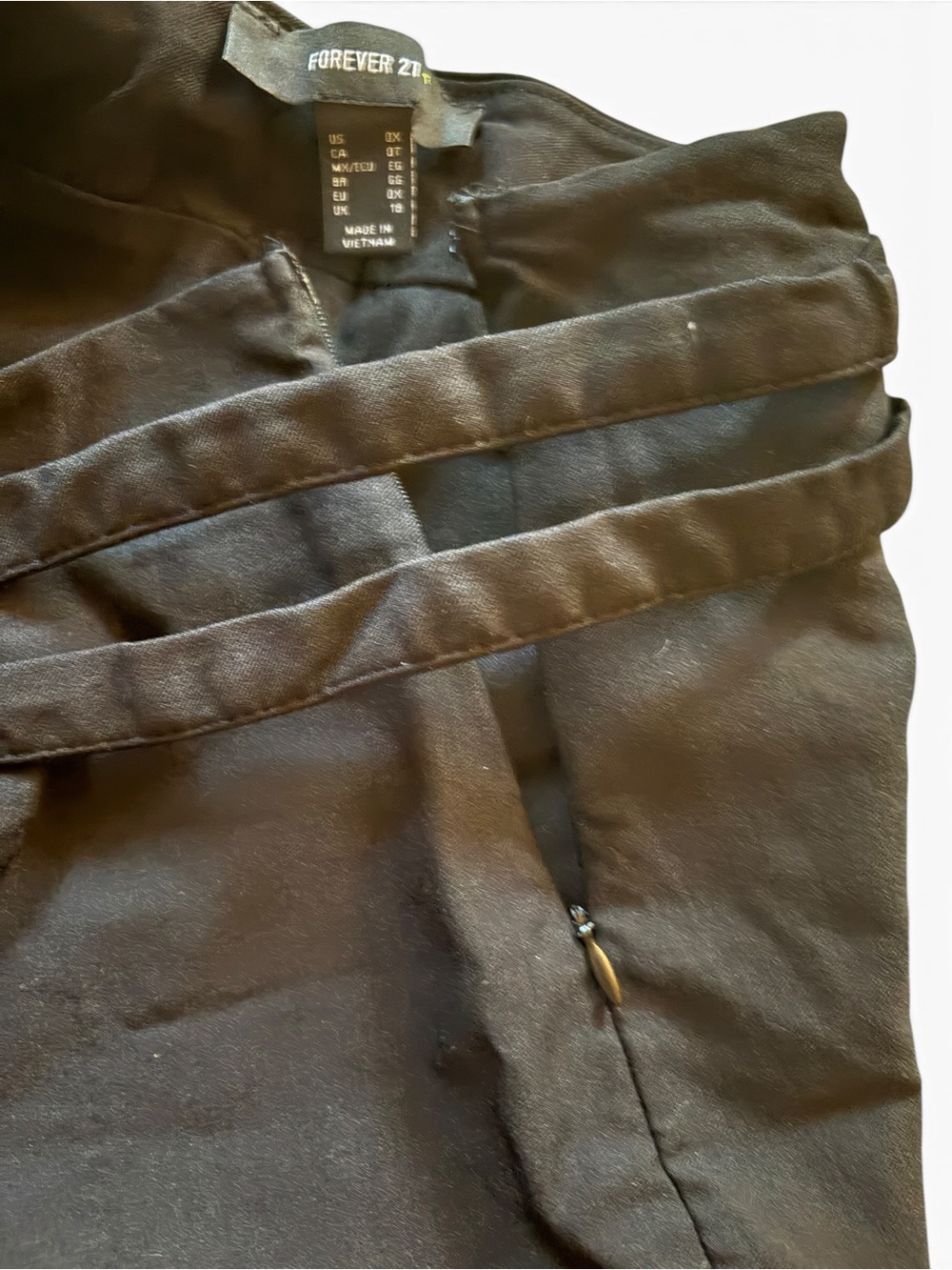 Tailored Black Wrap Skort Shorts with Double Belt - Picture 6 of 6